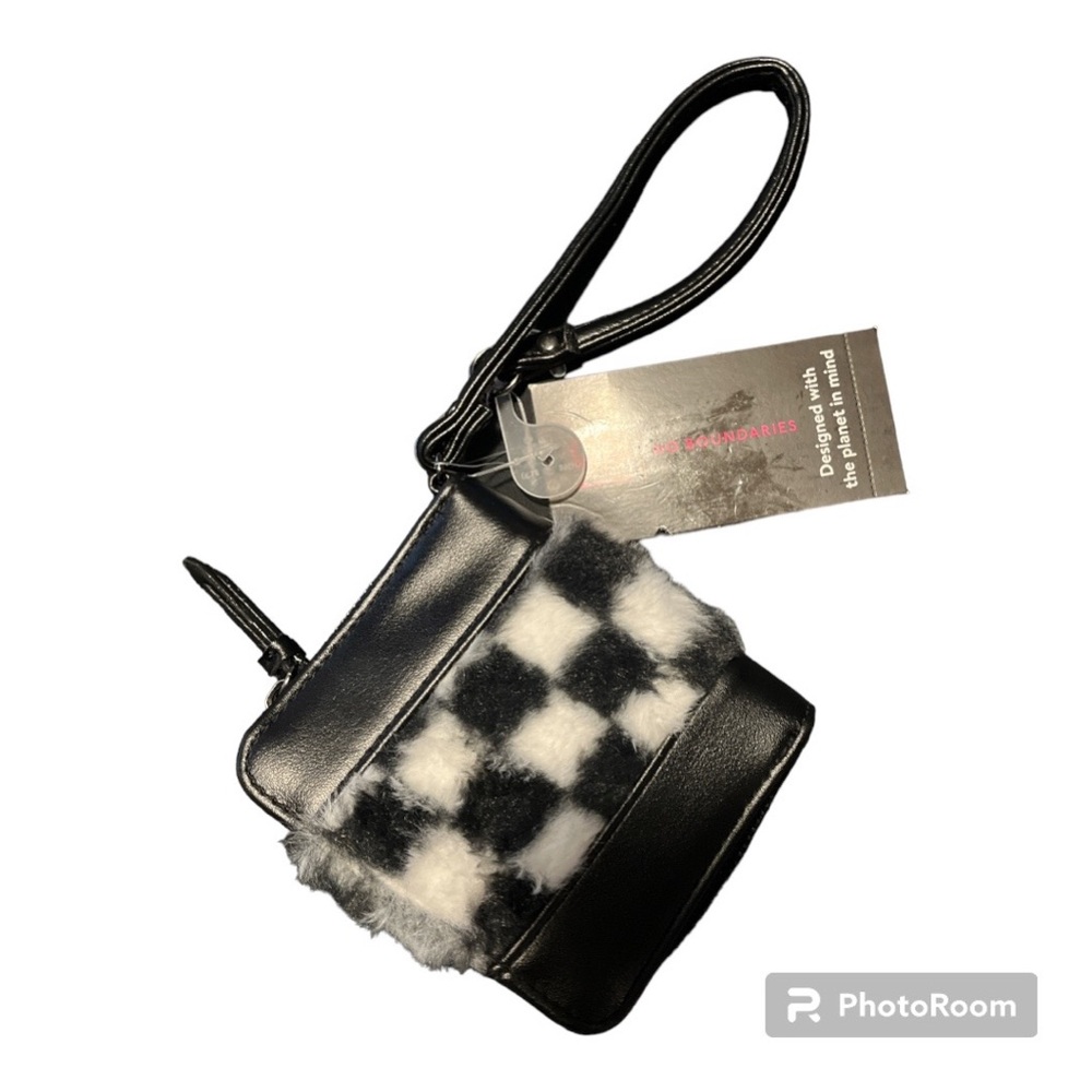 Furry Checkerboard No Bo Wallet